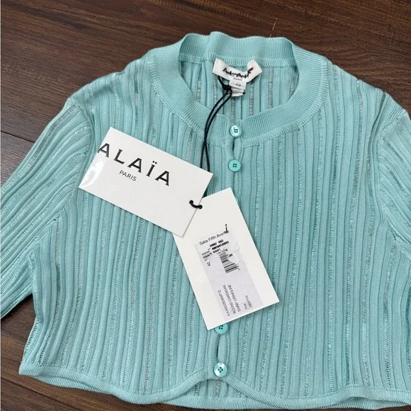 Alaia Rib-Knit Rounded Crop Cardigan - Picture 10 of 14